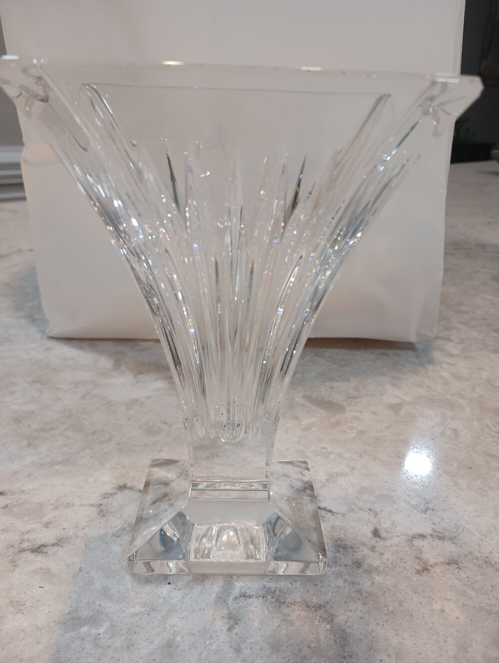 Clear Crystal Fan-Shaped Decorative Vase - Home Accents